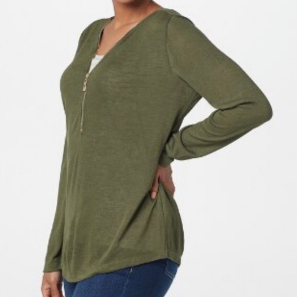 Belle By Kim Gravel Knit Slub Jersey Sweater